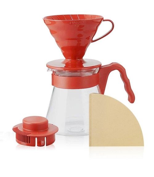 Conjunto Kit Hario V60 Vermelho