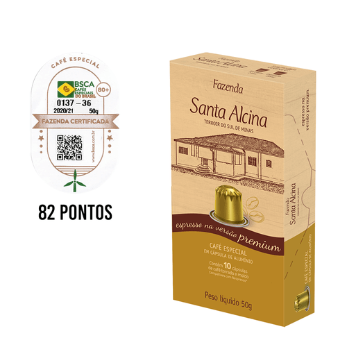 Café Fazenda Santa Alcina Premium 10 cápsulas - Compatíveis Nespresso®*