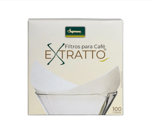 Filtro de Papel Extratto Quadrado 100 unidades compatível com Coador Chemex de 6-8 xícaras